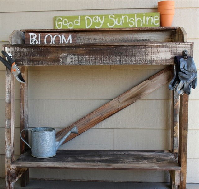 mind they can make this diy pallet bench the pallet potting bench 