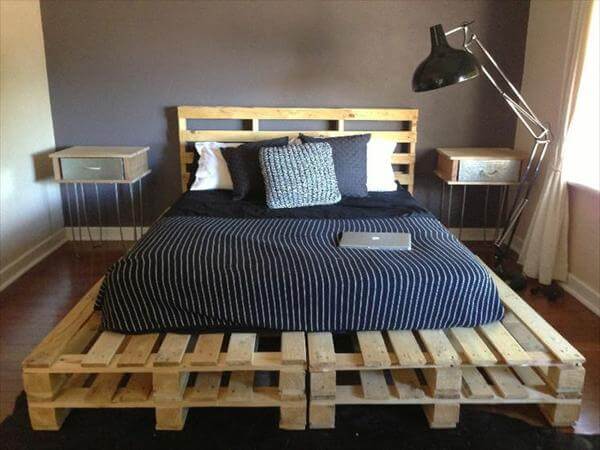 diy Frame Bed Ideas  99 20  Pallets headboard  lighting Pallet DIY