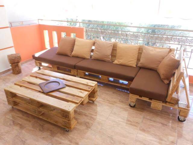 Pallet Terrace Furniture, Sectional Sofa Table | 99 Pallets