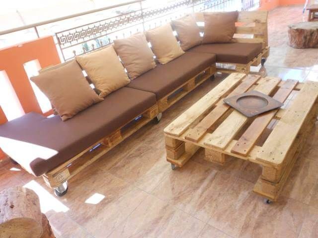 Pallet Terrace Furniture, Sectional Sofa Table | 99 Pallets