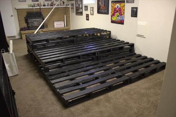 theater diy pallet seating pallets stadium theatre rooms build using seats risers going cinema bar 99pallets shade wood usefultipsforhome basement