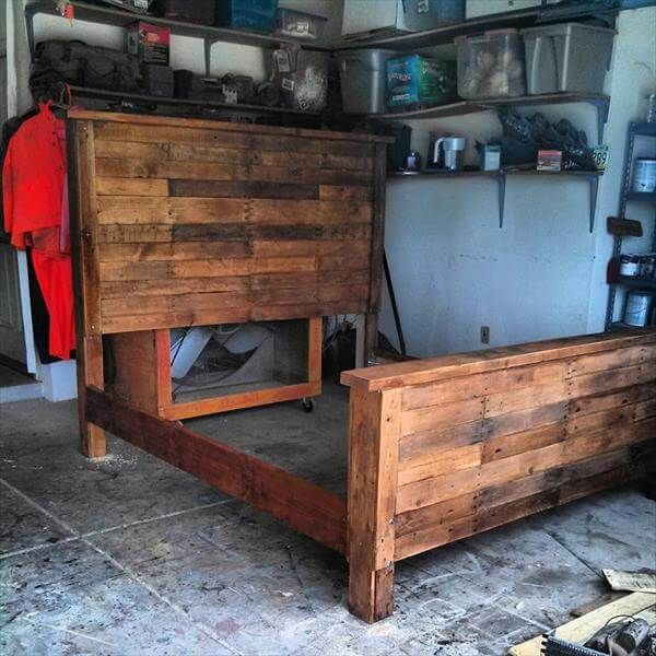 Size ideas size King  Pallets Frame Bed  for  headboard 99 king DIY beds Pallet diy