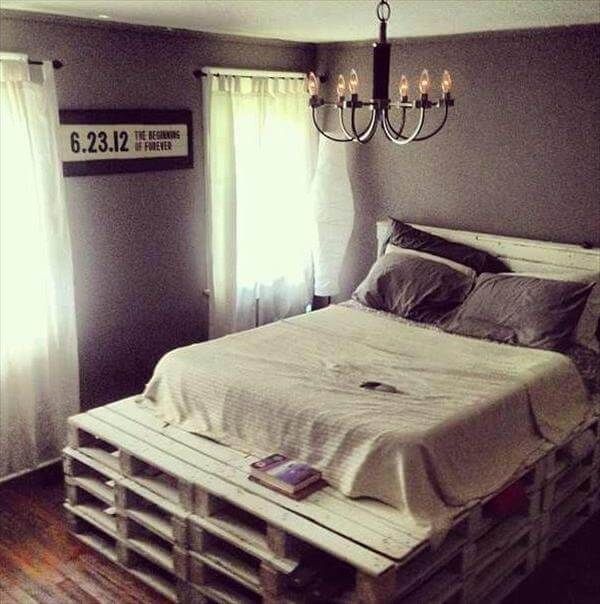 DIY Queen Size Pallet Bed With Headboard | 99 Pallets