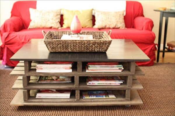 DIY Pallet Coffee Table with Storage | 99 Pallets