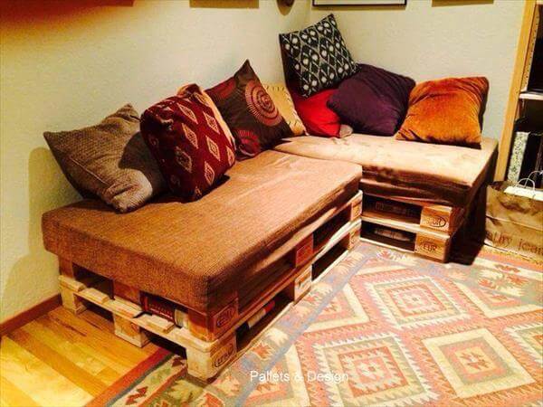 Indoor Pallet Sectional 30 diy pallet furniture projects | 99 pallets Indoor Pallet Sectional 30 diy pallet furniture projects | 99 pallets