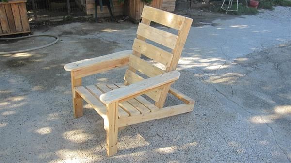 DIY Recycled Pallet Chair Adirondack Pallet Chair Comfortable Pallet 
