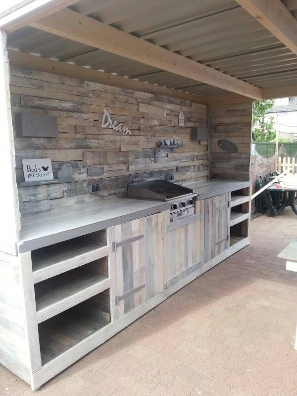 Make a Pallet Kitchen for Outdoor | 99 Pallets