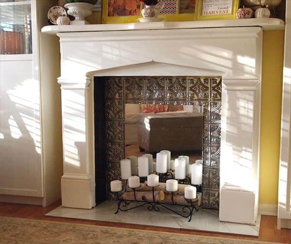 DIY Faux Pallet Fireplace 99 Pallets