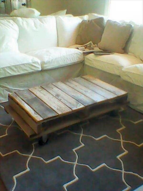 Rustic Pallet Coffee Table with Wheels: DIY Tutorial | 99 Pallets