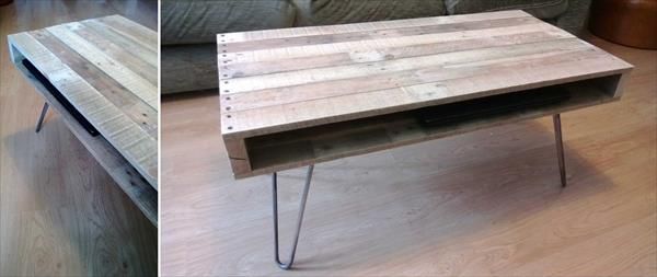 DIY Pallet Coffee Table with Hairpin Legs  99 Pallets