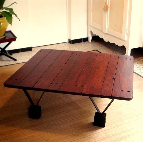 diy pallet table legs diy pallet coffee table with triangular metal legs 99 pallets diy pallet table legs diy pallet coffee table with triangular metal legs 99 pallets