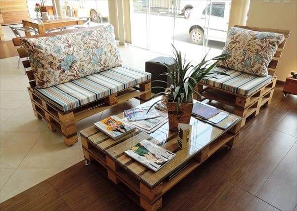 DIY Pallet Living Room Sitting Furniture Plans