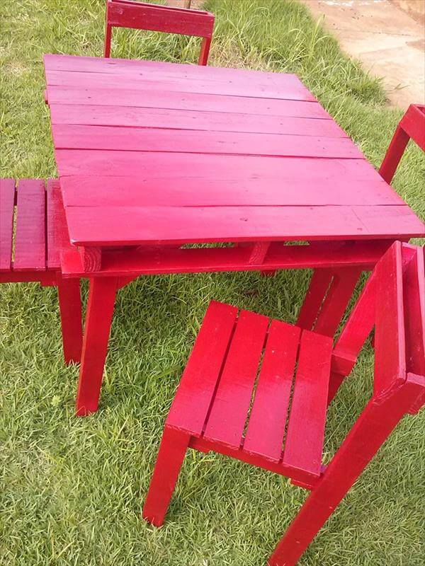 DIY Pallet Patio Coffee Or Dining Furniture Set 99 Pallets