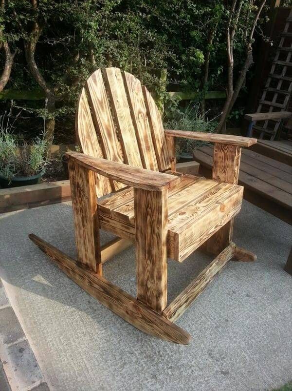 Diy Scorched Pallet Wood Rocking Chair 99 Pallets