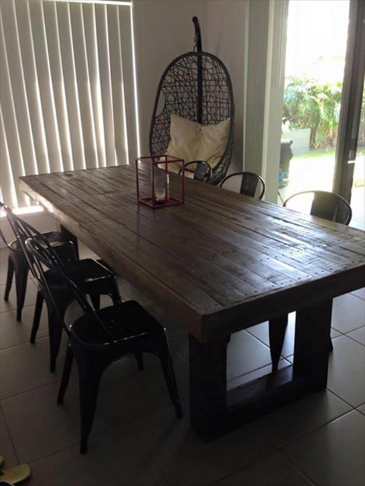DIY Custom-Built Pallet Dining Table Ideas | 99 Pallets