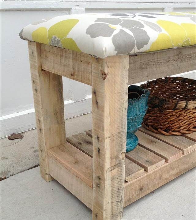 DIY Reclaimed Wood Pallet Bench - Mudroom Bench 99 Pallets