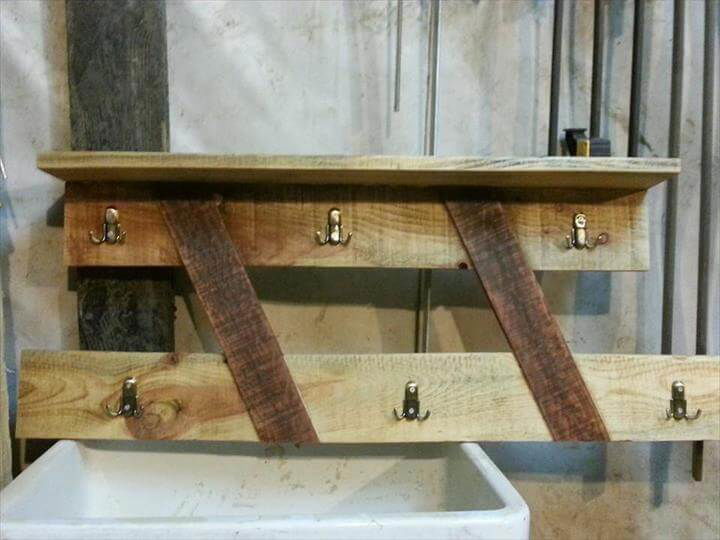 DIY Pallet Coat Rack and Shelf 99 Pallets