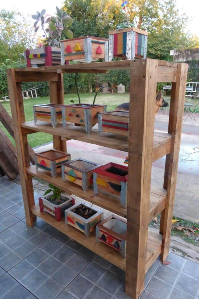 DIY Pallet Shelves with Containers 99 Pallets