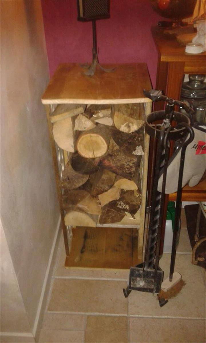 handmade pallet fire wood storage box