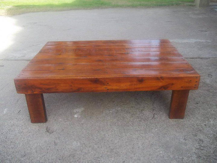 Stained Wooden Pallet Coffee Table