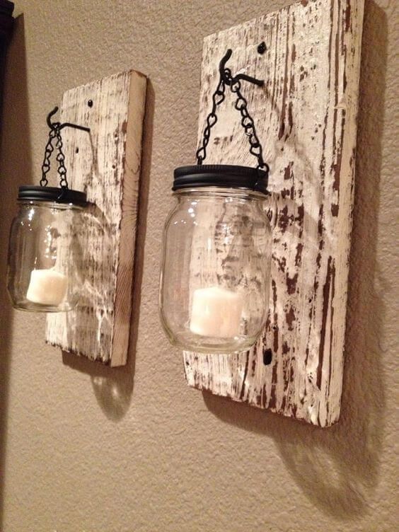 DIY Pallets and Mason jar Lamps