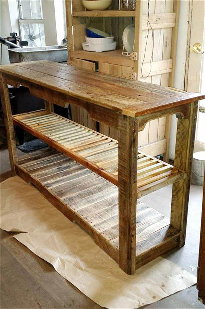 Multipurpose Wooden Pallet Console Table 99 Pallets