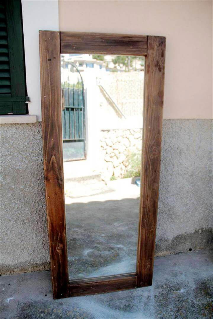 Antique Wood Pallet Mirror Antique Wood Pallet Mirror