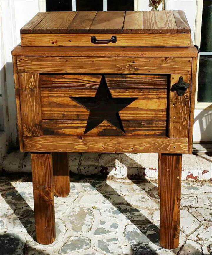 handmade pallet cooler