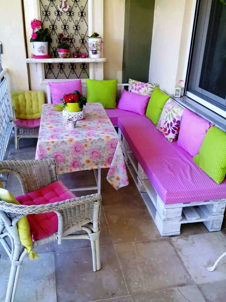 colorful pallet sectional sofa set