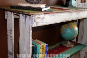 Storage Bench Rack out of Old Pallets Wood