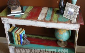 Storage Bench Rack out of Old Pallets Wood