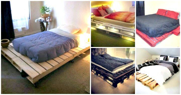 Diy 20 Pallet Bed Frame Ideas, Wooden Pallet Bed Frame Ideas