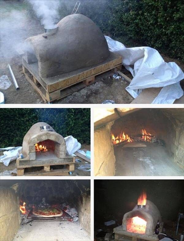 upcycled pallet pizza oven