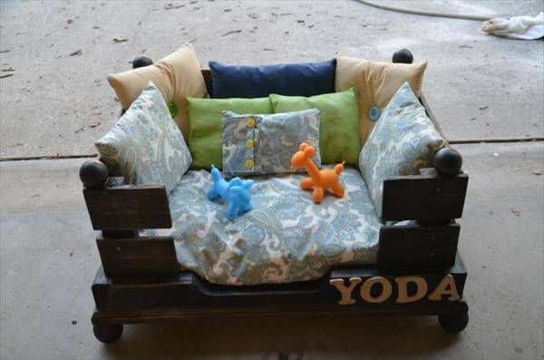 handcrafted pallet dog bed