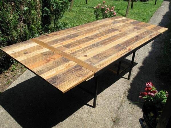 recycled pallet industrial dining table