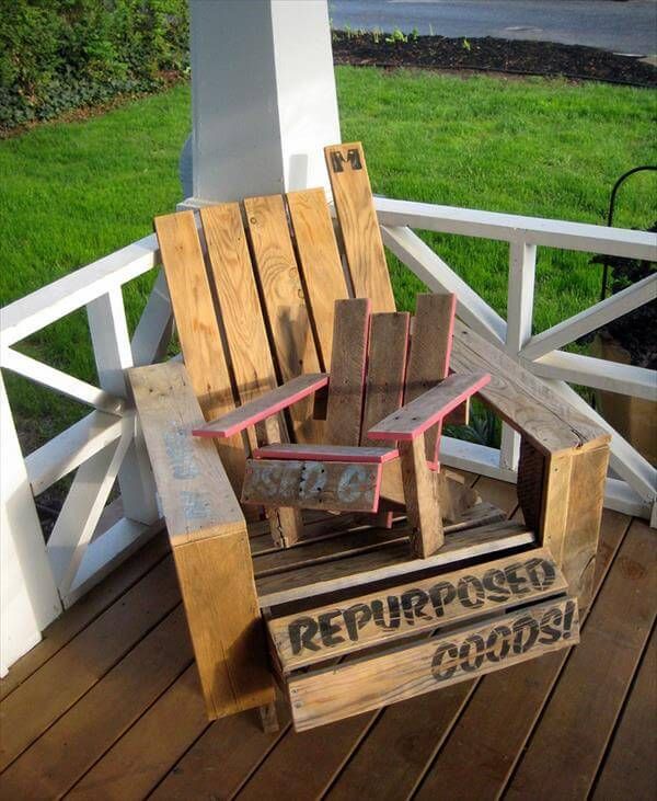 recycled pallet adirondack chair