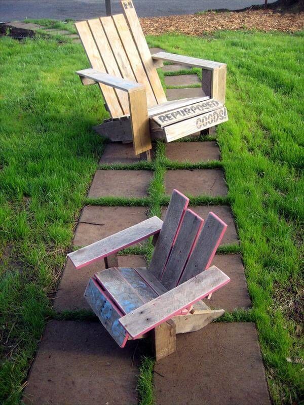 repurposed pallet adirondack chairs