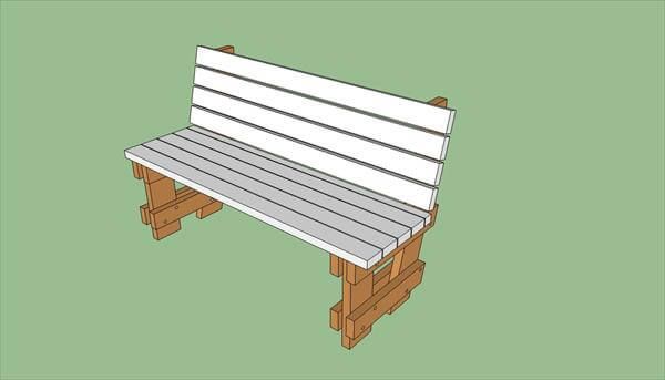 upcycled pallet garden bench plans