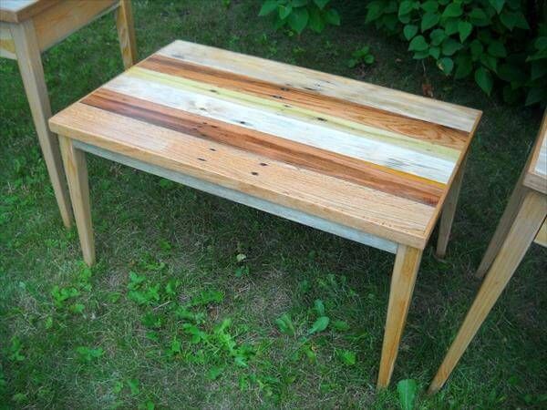 recycled pallet table and nightstand