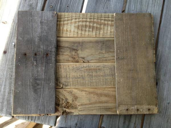 attachment of rustic pallets to form a board