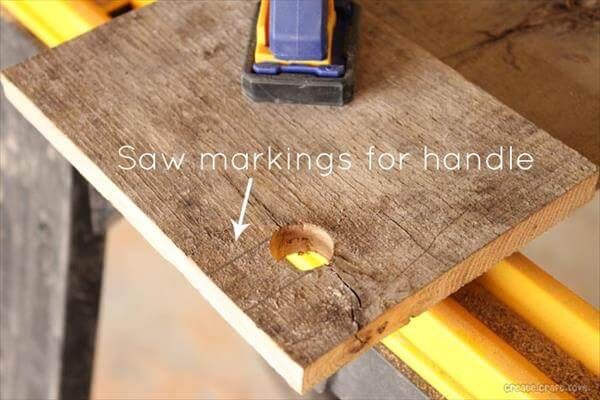 making a hole for handle