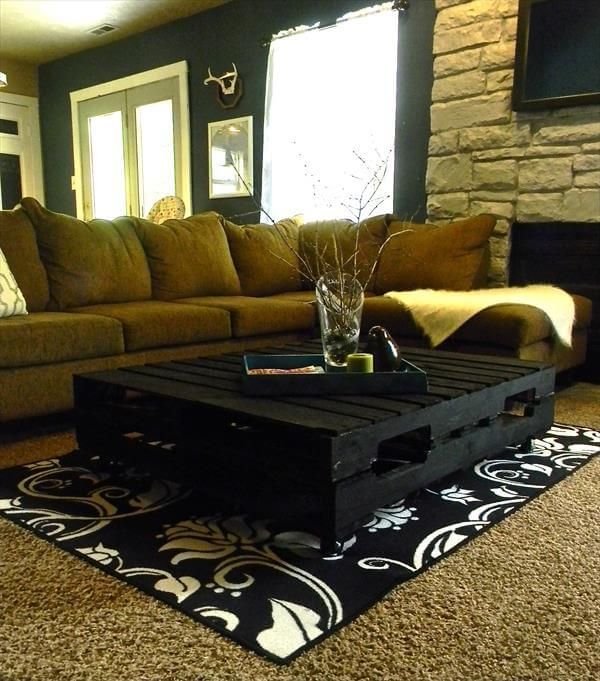 recycled pallet black coffee table