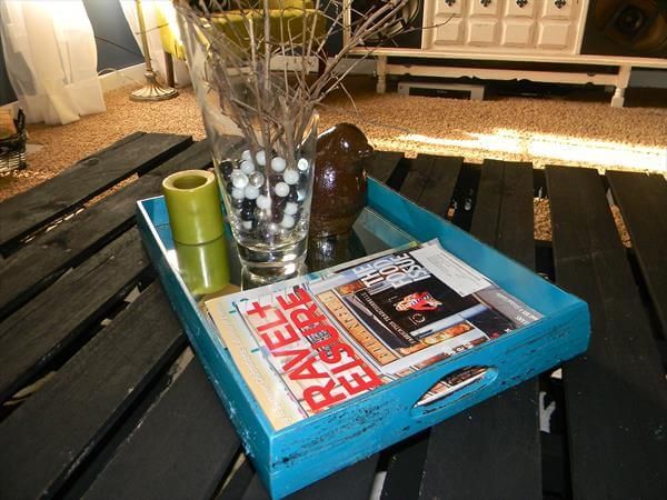 upcycled pallet coffee table with casters