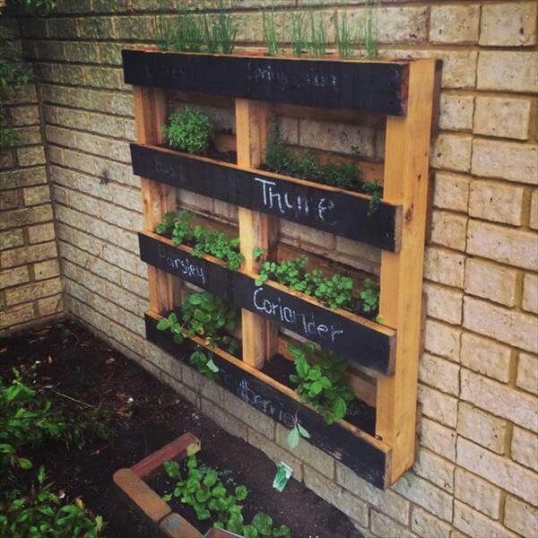 Diy Pallet Vertical Herb Garden Hanging Planter