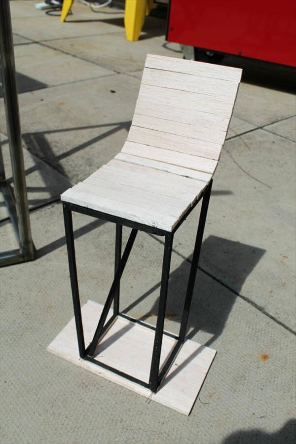 recycled pallet industrial stool