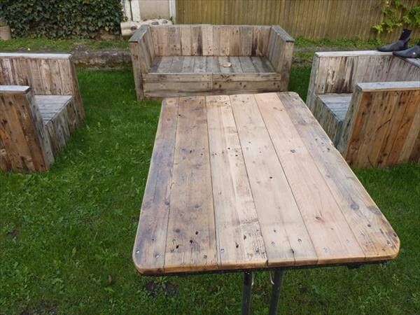 rustic pallet metal table for patio