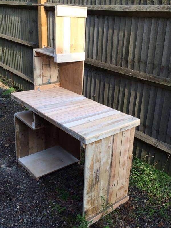 recycled pallet potting table and computer desk