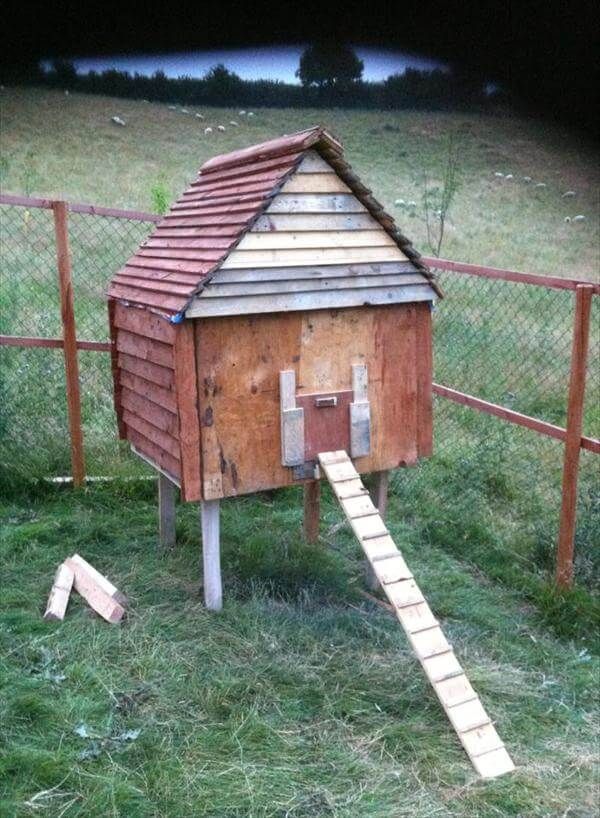 upcycled pallet chicken coop
