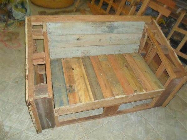 handcrafted pallet patio sofa