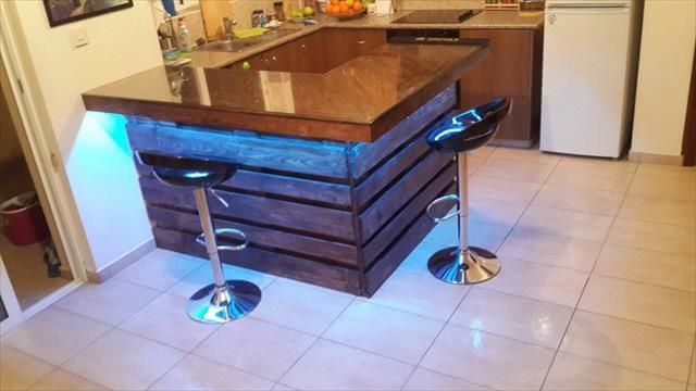 recycled pallet sectional drink table